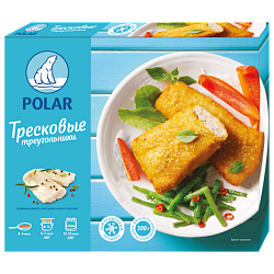 "ПОЛАР" треугольники тресковые. Рыбный полуфабрикат замороженный